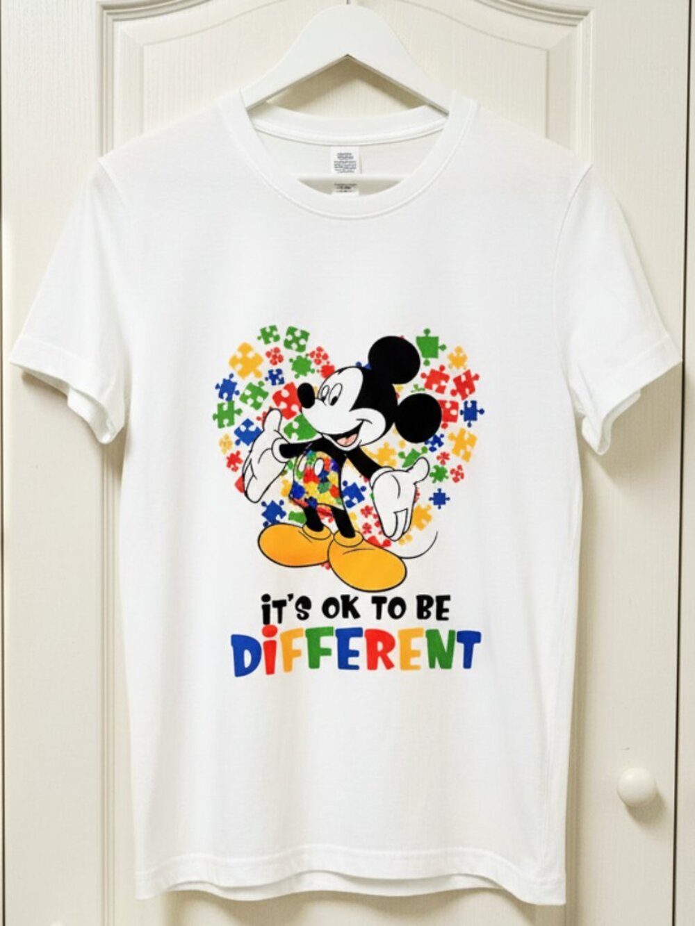Autism Awareness - "It's Okay to Be Different" Mickey Mouse Puzzle T-Shirt